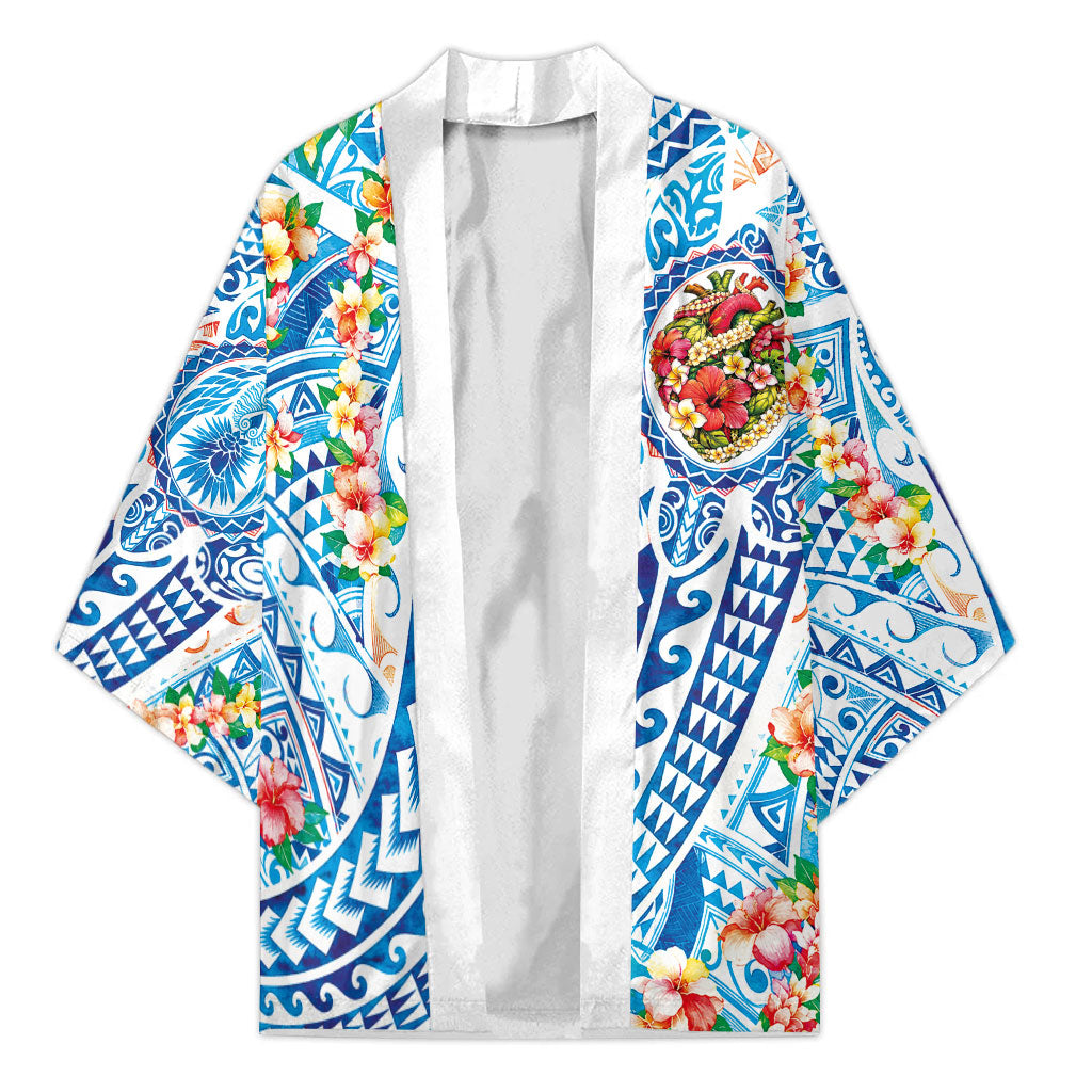 Hawaiian Turtle and Lei Kimono Tribal Kakau and Tropical Plants Human Heart LT03 Unisex Multicolor - Polynesian Pride