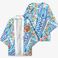 Hawaiian Turtle and Lei Kimono Tribal Kakau and Tropical Plants Human Heart LT03 - Polynesian Pride