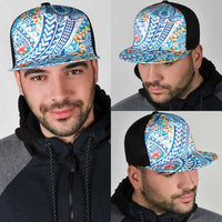 Hawaiian Turtle and Lei Mesh Trucker Cap Tribal Kakau and Tropical Plants Watercolor Style LT03 - Polynesian Pride