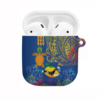 Hawaii Ocean AirPods Case Pineapple Turtle and Mango Reef Triggerfish and Kakau Tattoo LT03 Multicolor - Polynesian Pride