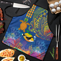 Hawaii Ocean Apron Pineapple Turtle and Mango Reef Triggerfish and Kakau Tattoo LT03 Multicolor - Polynesian Pride