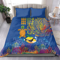 Hawaii Ocean Bedding Set Pineapple Turtle and Mango Reef Triggerfish and Kakau Tattoo LT03 - Polynesian Pride