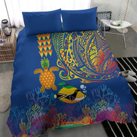 Hawaii Ocean Bedding Set Pineapple Turtle and Mango Reef Triggerfish and Kakau Tattoo LT03 - Polynesian Pride