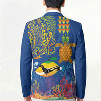 Hawaii Ocean Blazer Pineapple Turtle and Mango Reef Triggerfish and Kakau Tattoo LT03 - Polynesian Pride