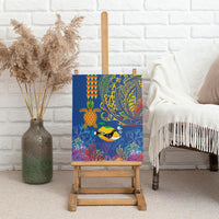 Hawaii Ocean Canvas Wall Art Pineapple Turtle and Mango Reef Triggerfish and Kakau Tattoo LT03 - Polynesian Pride
