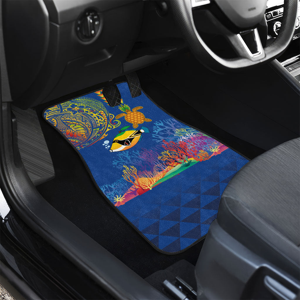 Hawaii Ocean Car Mats Pineapple Turtle and Mango Reef Triggerfish and Kakau Tattoo LT03 - Polynesian Pride