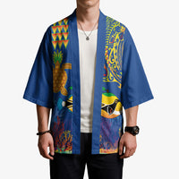 Hawaii Ocean Kimono Pineapple Turtle and Mango Reef Triggerfish and Kakau Tattoo LT03 - Polynesian Pride