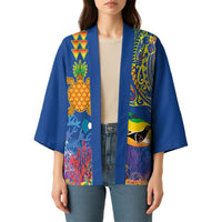 Hawaii Ocean Kimono Pineapple Turtle and Mango Reef Triggerfish and Kakau Tattoo LT03 - Polynesian Pride