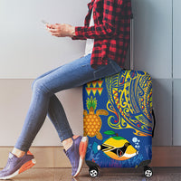Hawaii Ocean Luggage Cover Pineapple Turtle and Mango Reef Triggerfish and Kakau Tattoo LT03 - Polynesian Pride