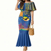 Hawaii Ocean Mermaid Dress Pineapple Turtle and Mango Reef Triggerfish and Kakau Tattoo LT03 Women Multicolor - Polynesian Pride