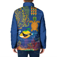 Hawaii Ocean Padded Jacket Pineapple Turtle and Mango Reef Triggerfish and Kakau Tattoo LT03 - Polynesian Pride