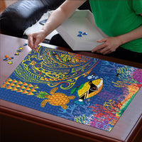 Hawaii Ocean Puzzle Pineapple Turtle and Mango Reef Triggerfish and Kakau Tattoo LT03 - Polynesian Pride