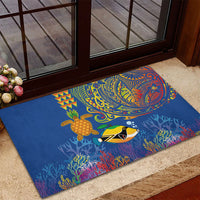 Hawaii Ocean Rubber Doormat Pineapple Turtle and Mango Reef Triggerfish and Kakau Tattoo LT03 - Polynesian Pride