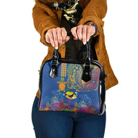 Hawaii Ocean Shoulder Handbag Pineapple Turtle and Mango Reef Triggerfish and Kakau Tattoo LT03 One Size Multicolor - Polynesian Pride
