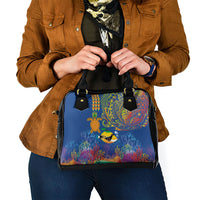 Hawaii Ocean Shoulder Handbag Pineapple Turtle and Mango Reef Triggerfish and Kakau Tattoo LT03 - Polynesian Pride