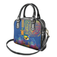 Hawaii Ocean Shoulder Handbag Pineapple Turtle and Mango Reef Triggerfish and Kakau Tattoo LT03 - Polynesian Pride
