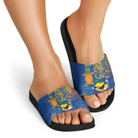 Hawaii Ocean Slide Sandals Pineapple Turtle and Mango Reef Triggerfish and Kakau Tattoo LT03 - Polynesian Pride