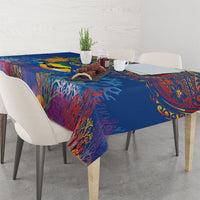 Hawaii Ocean Tablecloth Pineapple Turtle and Mango Reef Triggerfish and Kakau Tattoo LT03 - Polynesian Pride