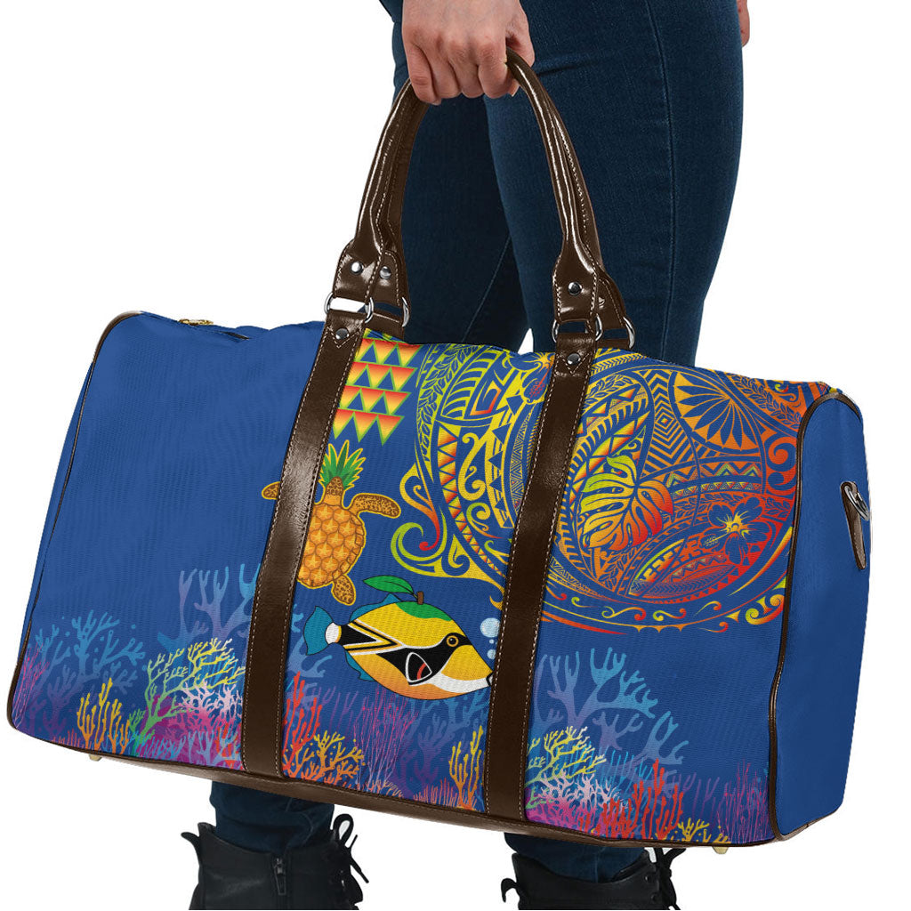 Hawaii Ocean Travel Bag Pineapple Turtle and Mango Reef Triggerfish and Kakau Tattoo LT03 - Polynesian Pride