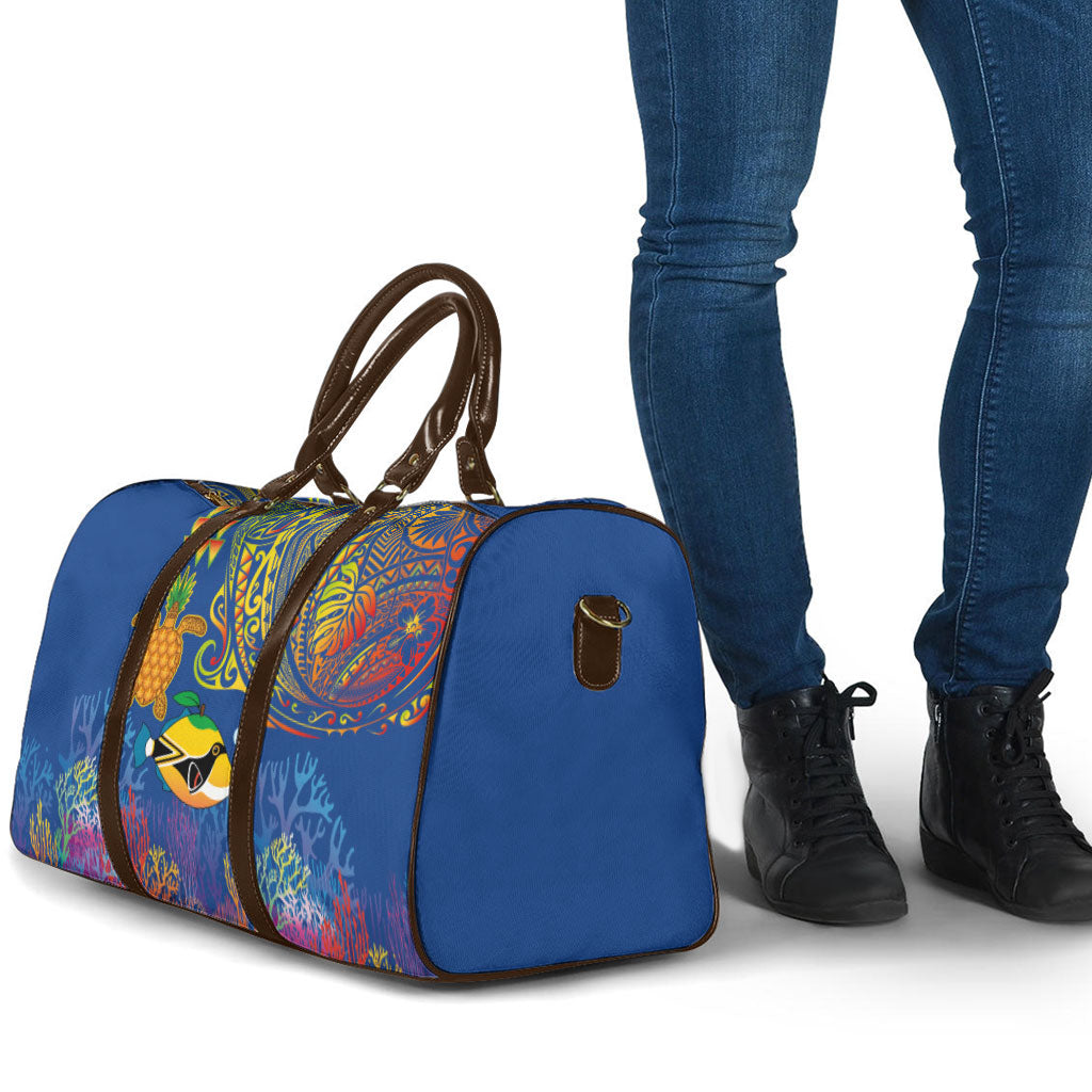 Hawaii Ocean Travel Bag Pineapple Turtle and Mango Reef Triggerfish and Kakau Tattoo LT03 - Polynesian Pride