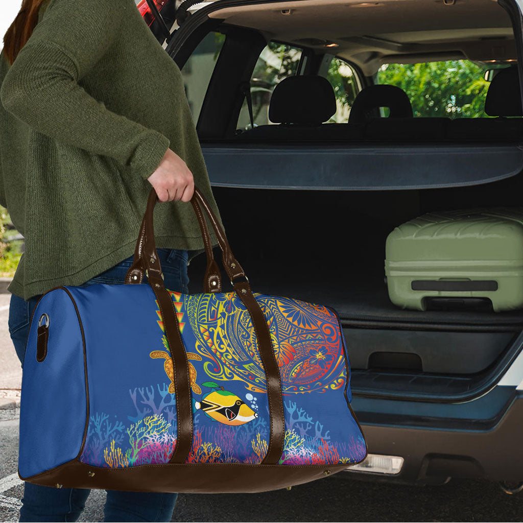 Hawaii Ocean Travel Bag Pineapple Turtle and Mango Reef Triggerfish and Kakau Tattoo LT03 - Polynesian Pride
