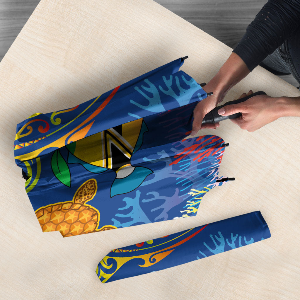 Hawaii Ocean Umbrella Pineapple Turtle and Mango Reef Triggerfish and Kakau Tattoo LT03 - Polynesian Pride