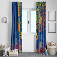 Hawaii Ocean Window Curtain Pineapple Turtle and Mango Reef Triggerfish and Kakau Tattoo LT03 - Polynesian Pride