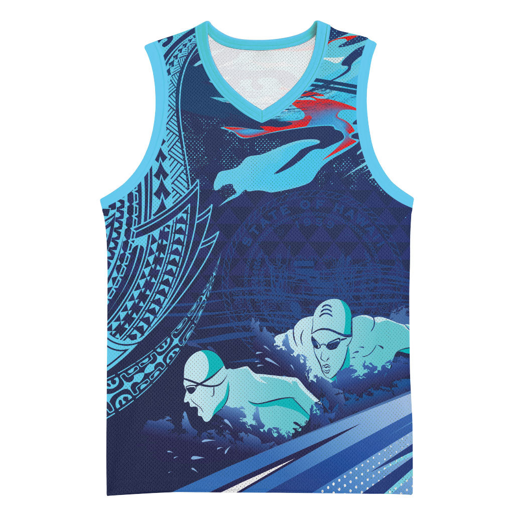 Personalized Hawaii Swimming Basketball Jersey Tribal Sporty Style LT03 Unisex Multicolor - Polynesian Pride