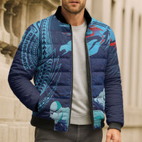 Personalized Hawaii Swimming Bomber Puffer Jacket Tribal Sporty Style LT03 - Polynesian Pride