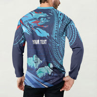 Personalized Hawaii Swimming Button Sweatshirt Tribal Sporty Style LT03 - Polynesian Pride
