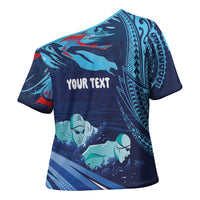 Personalized Hawaii Swimming Cross Shoulder Shirt Tribal Sporty Style LT03 - Polynesian Pride