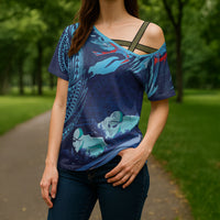 Personalized Hawaii Swimming Cross Shoulder Shirt Tribal Sporty Style LT03 - Polynesian Pride