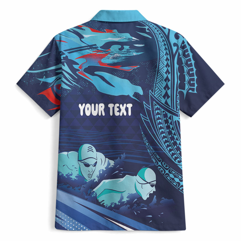 Personalized Hawaii Swimming Hawaiian Shirt Tribal Sporty Style LT03 - Polynesian Pride