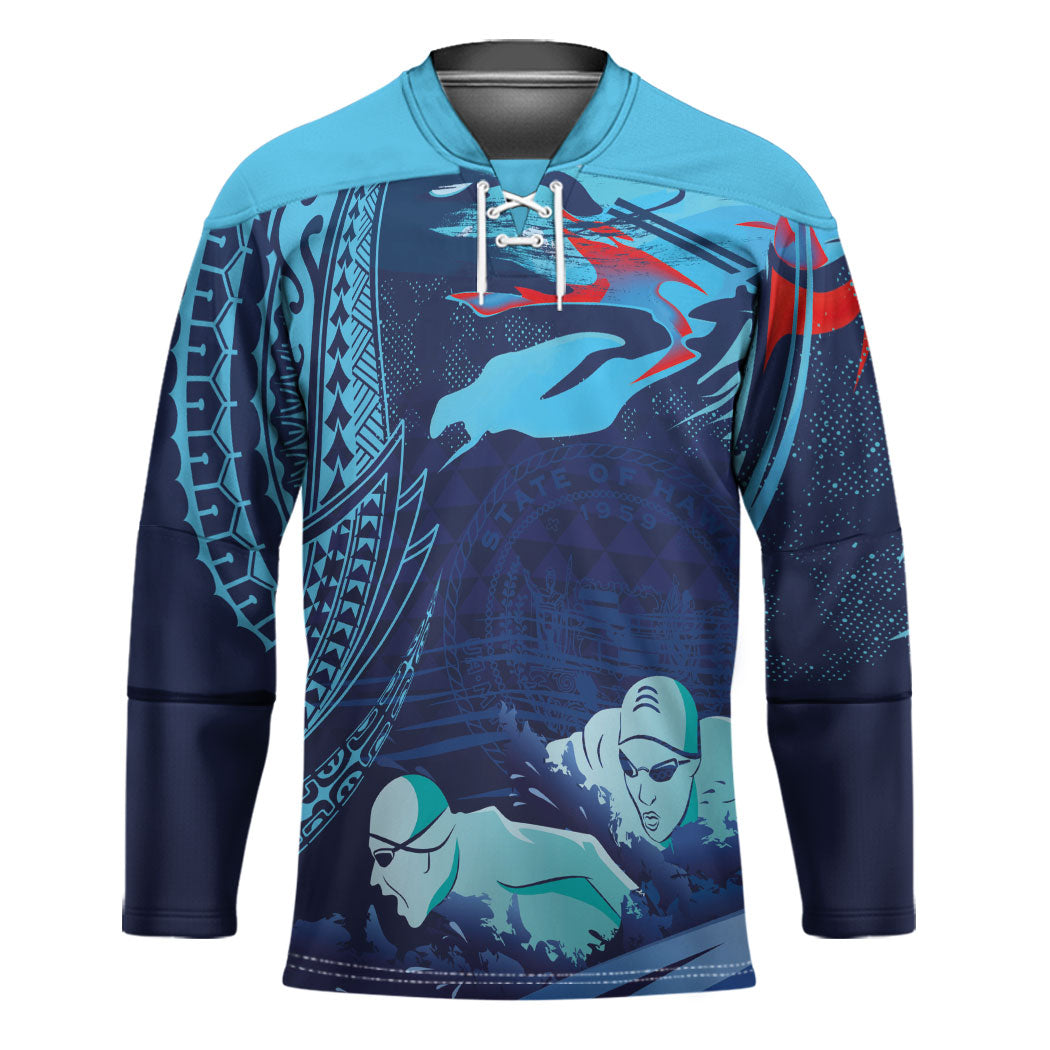 Personalized Hawaii Swimming Hockey Jersey Tribal Sporty Style LT03 Unisex Multicolor - Polynesian Pride