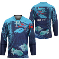 Personalized Hawaii Swimming Hockey Jersey Tribal Sporty Style LT03 - Polynesian Pride