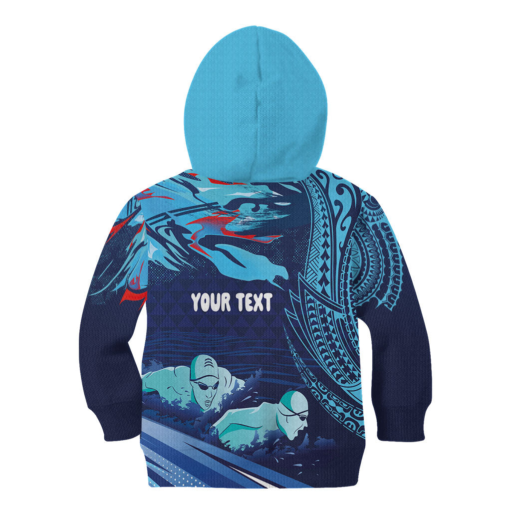 Personalized Hawaii Swimming Kid Hoodie Tribal Sporty Style LT03 - Polynesian Pride
