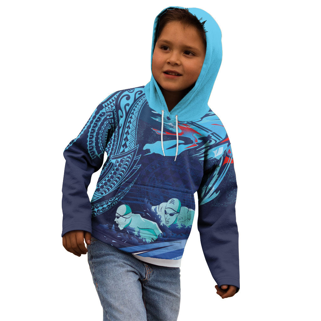 Personalized Hawaii Swimming Kid Hoodie Tribal Sporty Style LT03 - Polynesian Pride