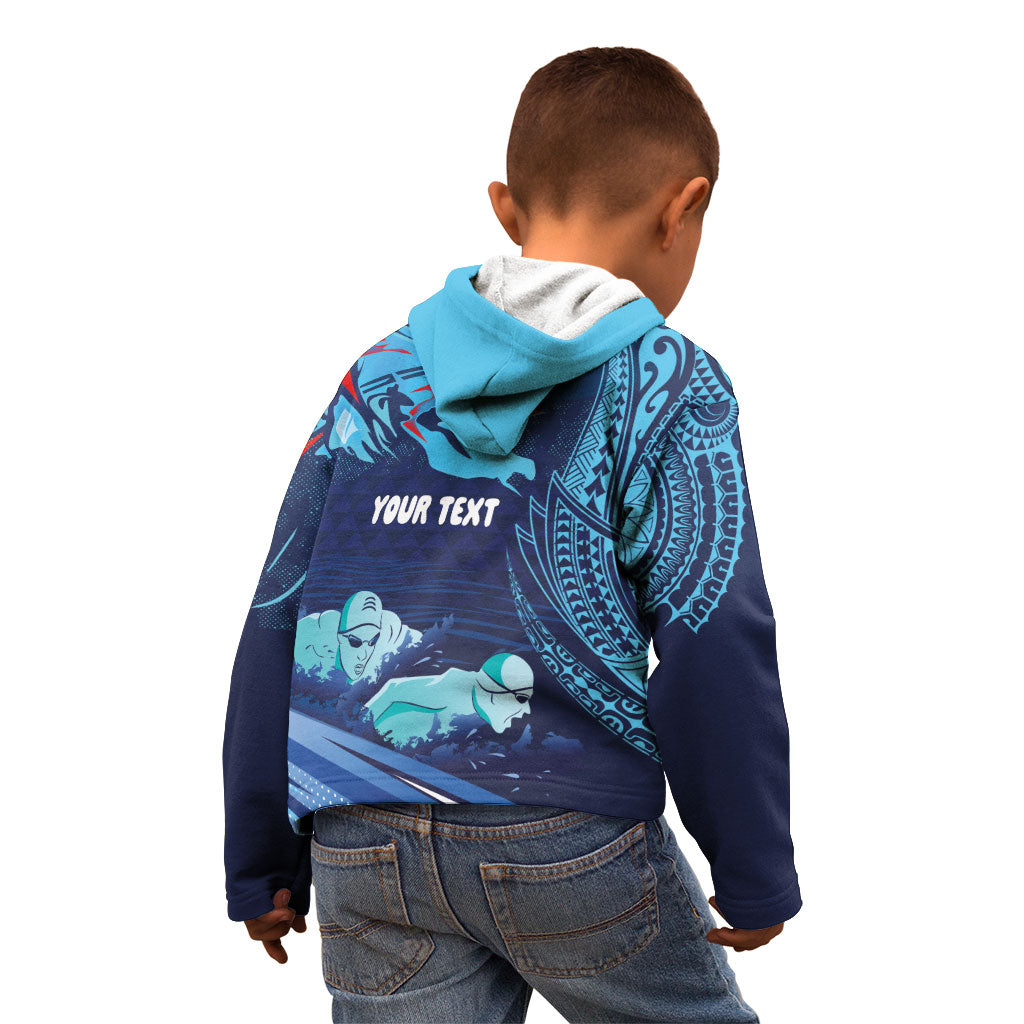Personalized Hawaii Swimming Kid Hoodie Tribal Sporty Style LT03 - Polynesian Pride