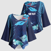 Personalized Hawaii Swimming Kimono Sleeve Blouse Tribal Sporty Style LT03 - Polynesian Pride