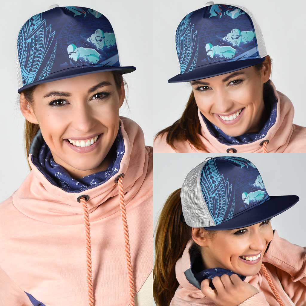 Hawaii Swimming Mesh Trucker Cap Tribal Sporty Style LT03 - Polynesian Pride