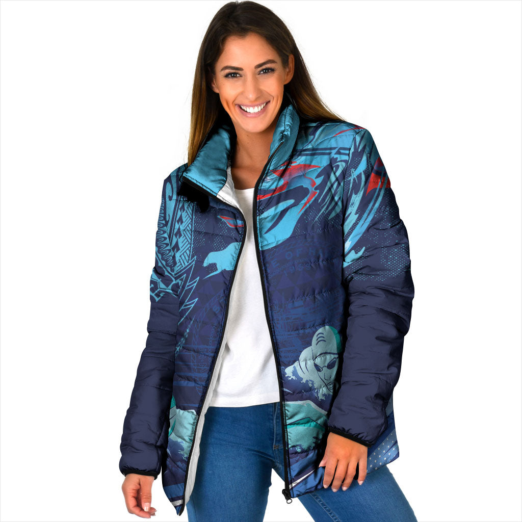 Personalized Hawaii Swimming Padded Jacket Tribal Sporty Style LT03 Women Multicolor - Polynesian Pride