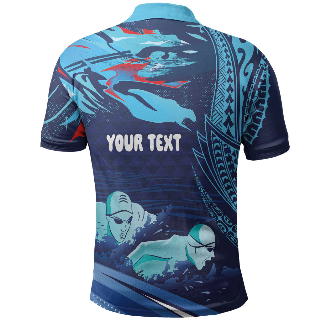 Personalized Hawaii Swimming Polo Shirt Tribal Sporty Style LT03 - Polynesian Pride