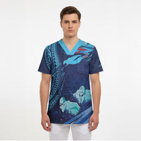 Personalized Hawaii Swimming Scrub Top Tribal Sporty Style LT03 - Polynesian Pride