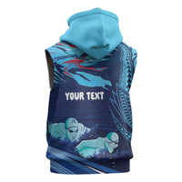 Personalized Hawaii Swimming Sleeveless Hoodie Tribal Sporty Style LT03 - Polynesian Pride