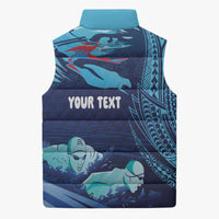 Personalized Hawaii Swimming Sleeveless Puffer Jacket Tribal Sporty Style LT03 - Polynesian Pride