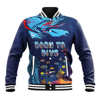 Personalized Hawaii Diving Baseball Jacket Tribal Pattern with Ocean Floor LT03 Unisex Multicolor - Polynesian Pride