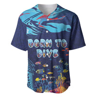 Personalized Hawaii Diving Baseball Jersey Tribal Pattern with Ocean Floor LT03 Multicolor - Polynesian Pride