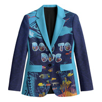 Personalized Hawaii Diving Blazer Tribal Pattern with Ocean Floor LT03 Unisex Multicolor - Polynesian Pride