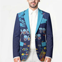 Personalized Hawaii Diving Blazer Tribal Pattern with Ocean Floor LT03 - Polynesian Pride