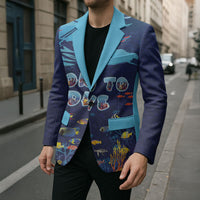 Personalized Hawaii Diving Blazer Tribal Pattern with Ocean Floor LT03 - Polynesian Pride